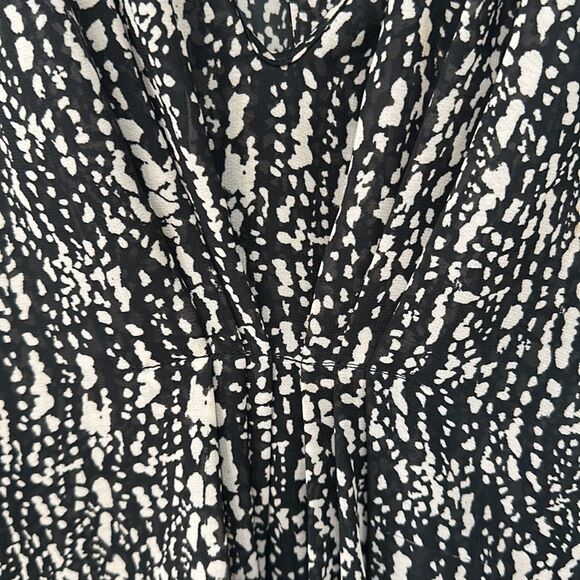 H&M Top/Kimono Woman Black & White Short Sleeves Sz 8 - Picture 5 of 12